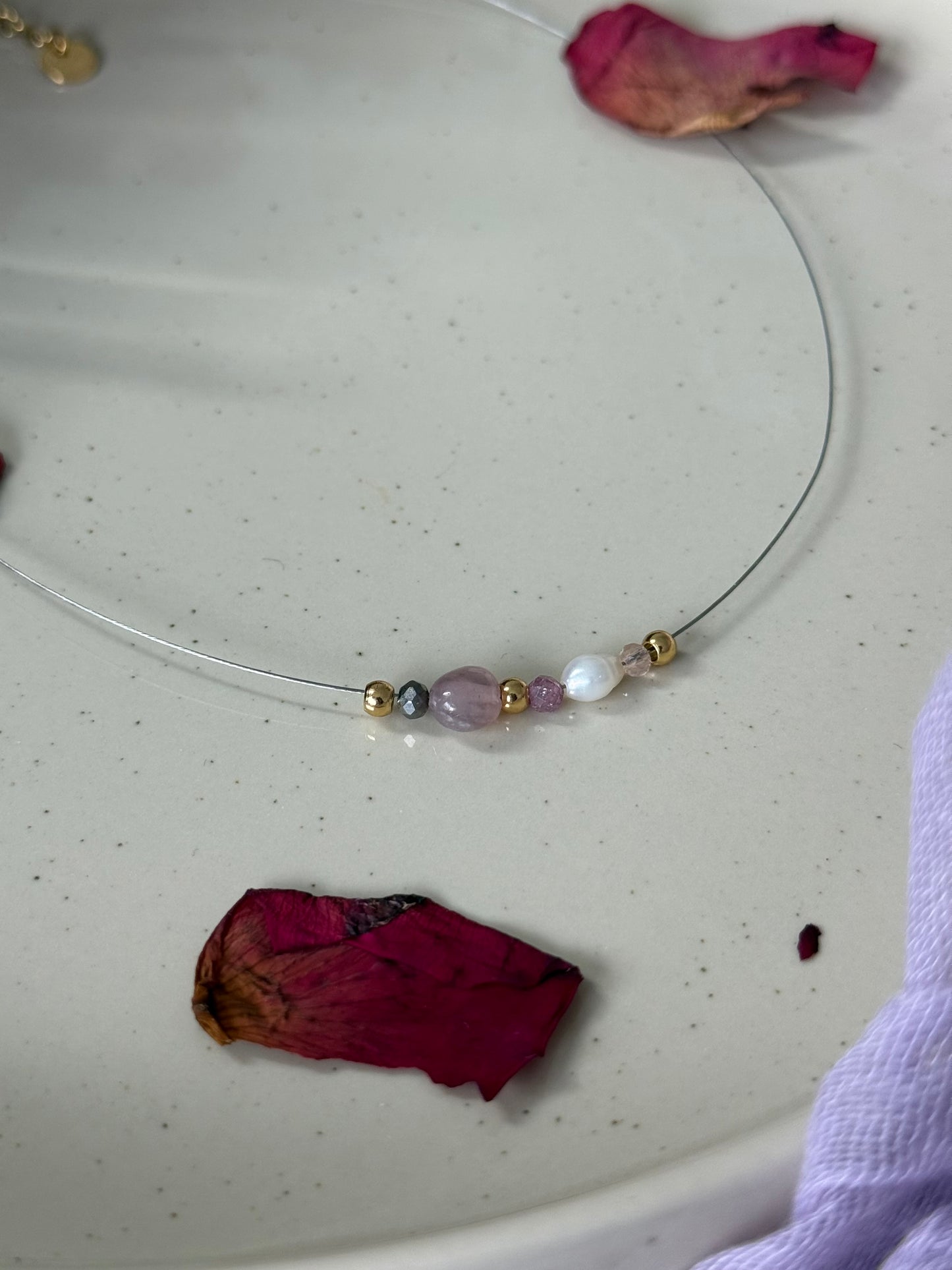 Collar Mireia - Cuarzo Rosa