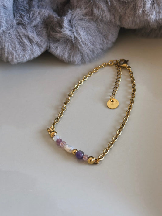 Pulsera Mireia con Amatista y Perla Natural