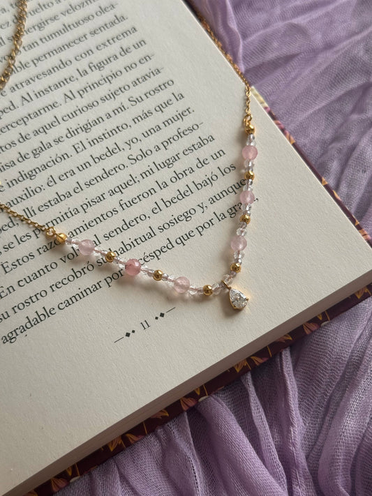 Collar Bela - Cuarzo Rosa