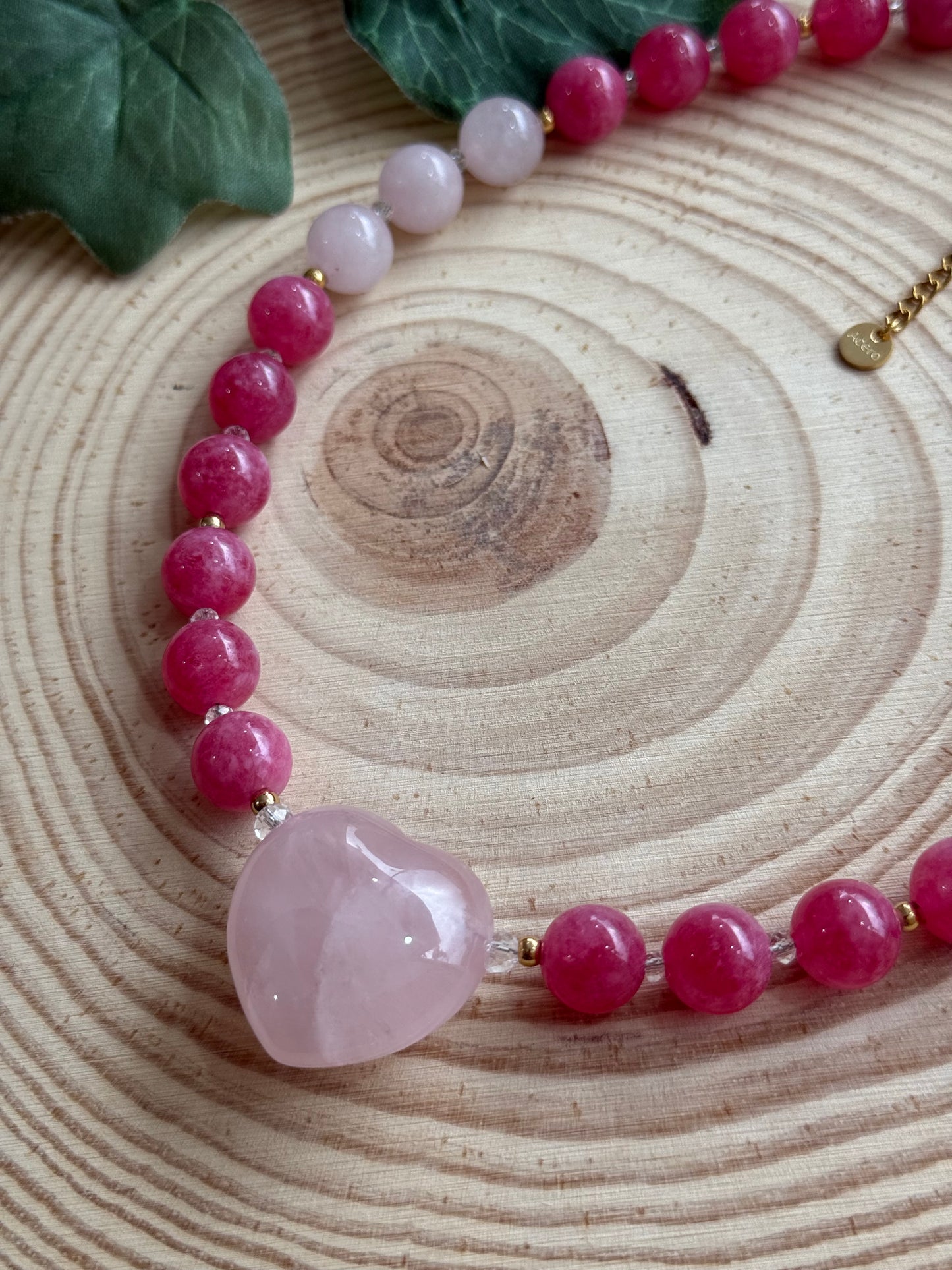 Collar Bea 💖- Cuarzo Rosa y Ágatas