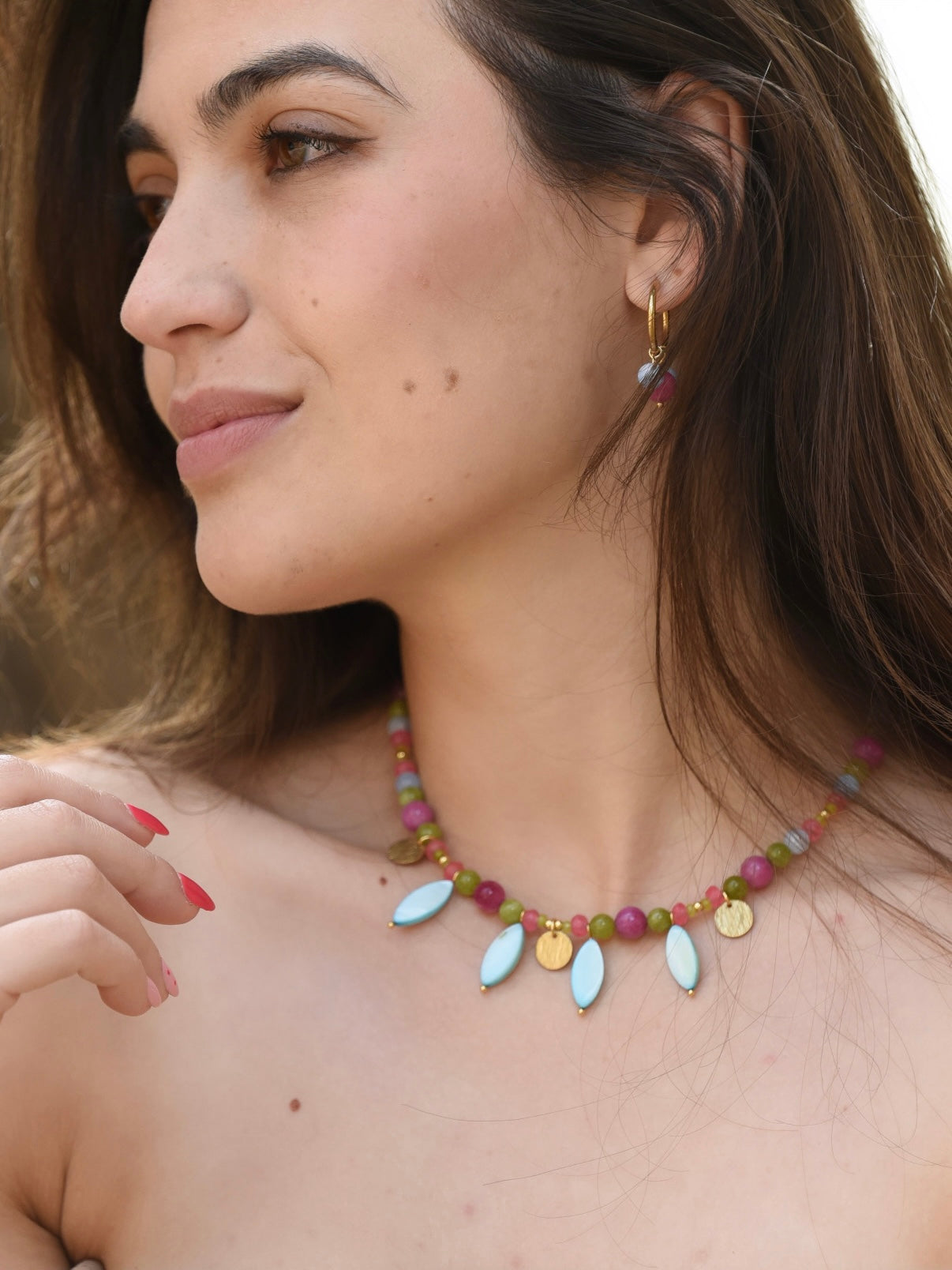 Collar Estanyet 🐠 - Aguamarina y Ágatas