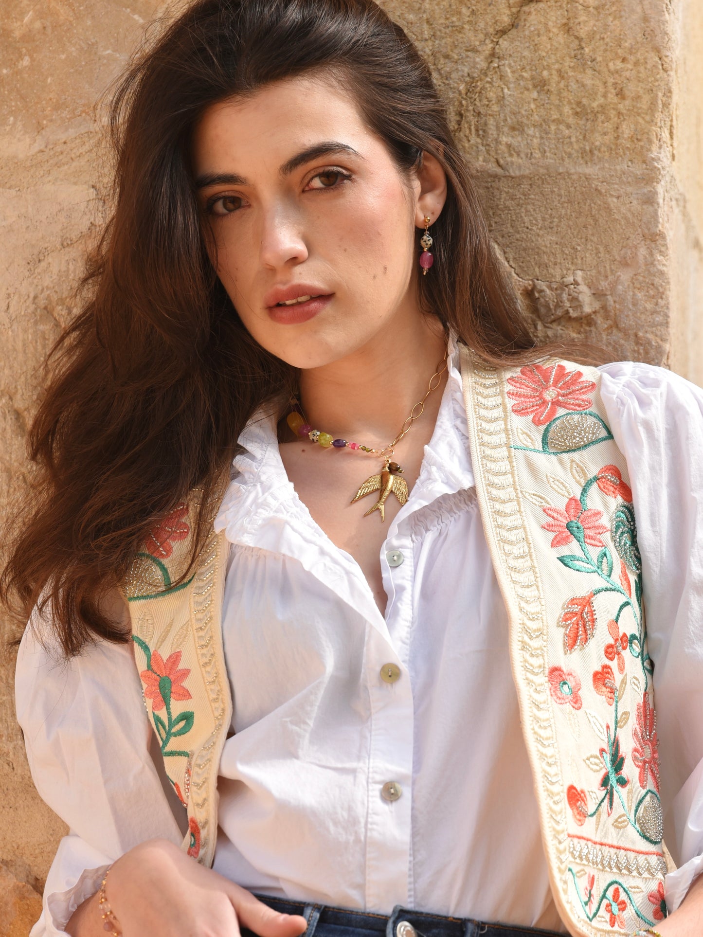 Collar Alas de Colibrí- Amatista, Ojo de tigre, Jaspe Dálmata
