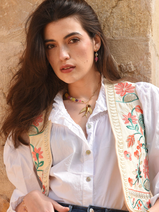 Collar Alas de Colibrí- Amatista, Ojo de tigre, Jaspe Dálmata