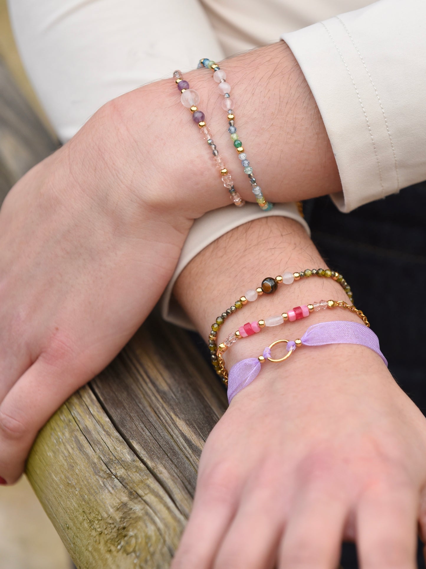 Pulsera Abeille - Cuarzo Rosa