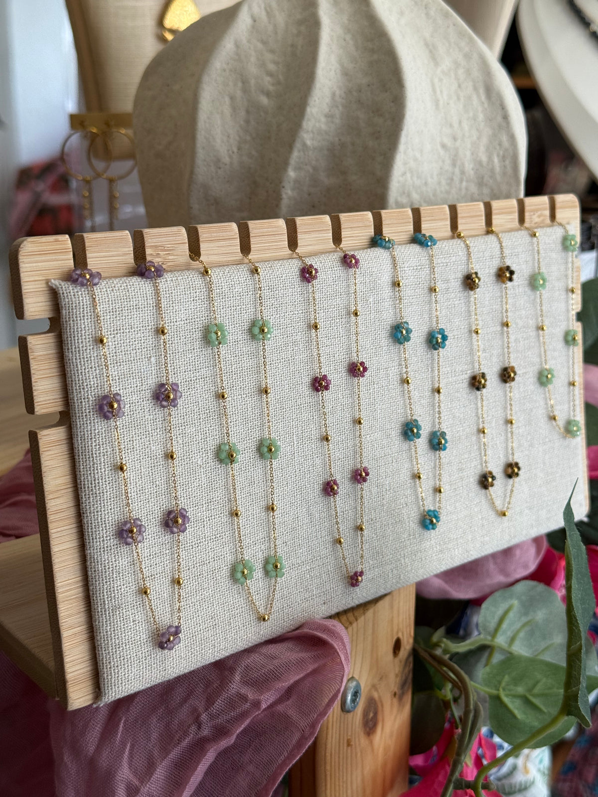 Collar Margarita 🌼 - Amatista, Jade, Granate, Apatito y Ojo de tigre