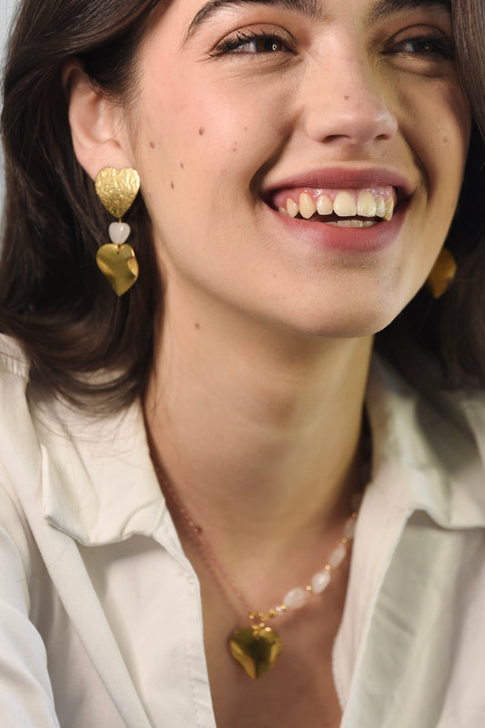 Pendientes Empoderada - Cuarzo Blanco