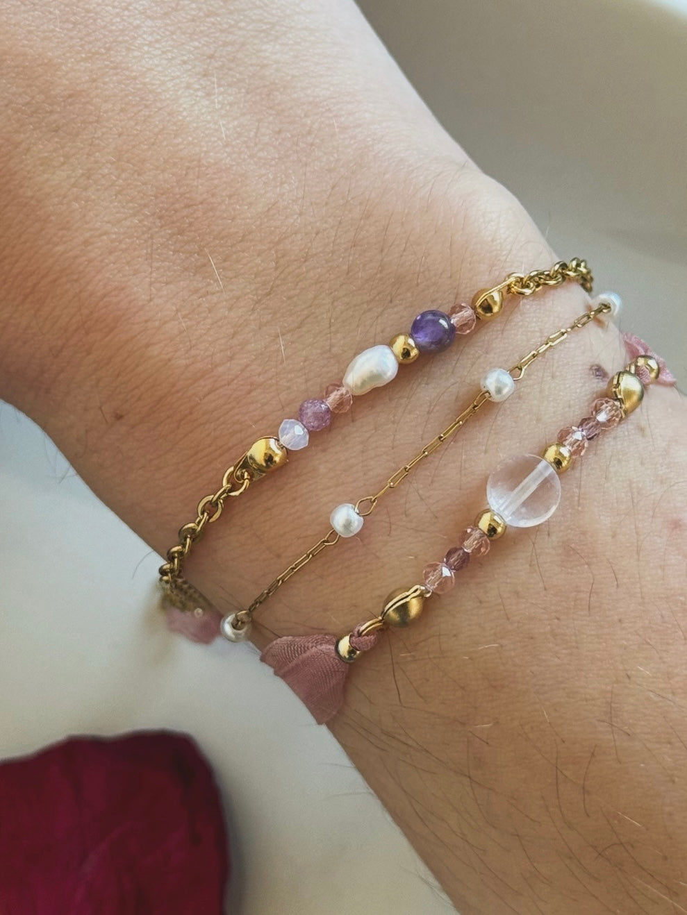 Pulsera Mireia con Amatista y Perla Natural