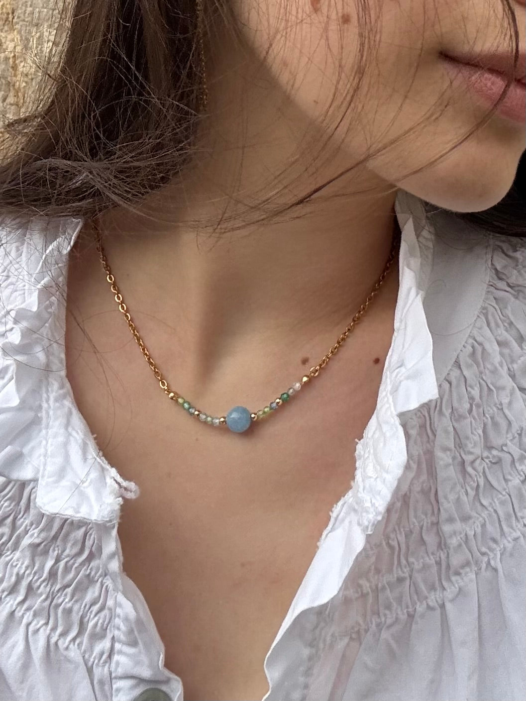 Collar Senia - Aguamarina