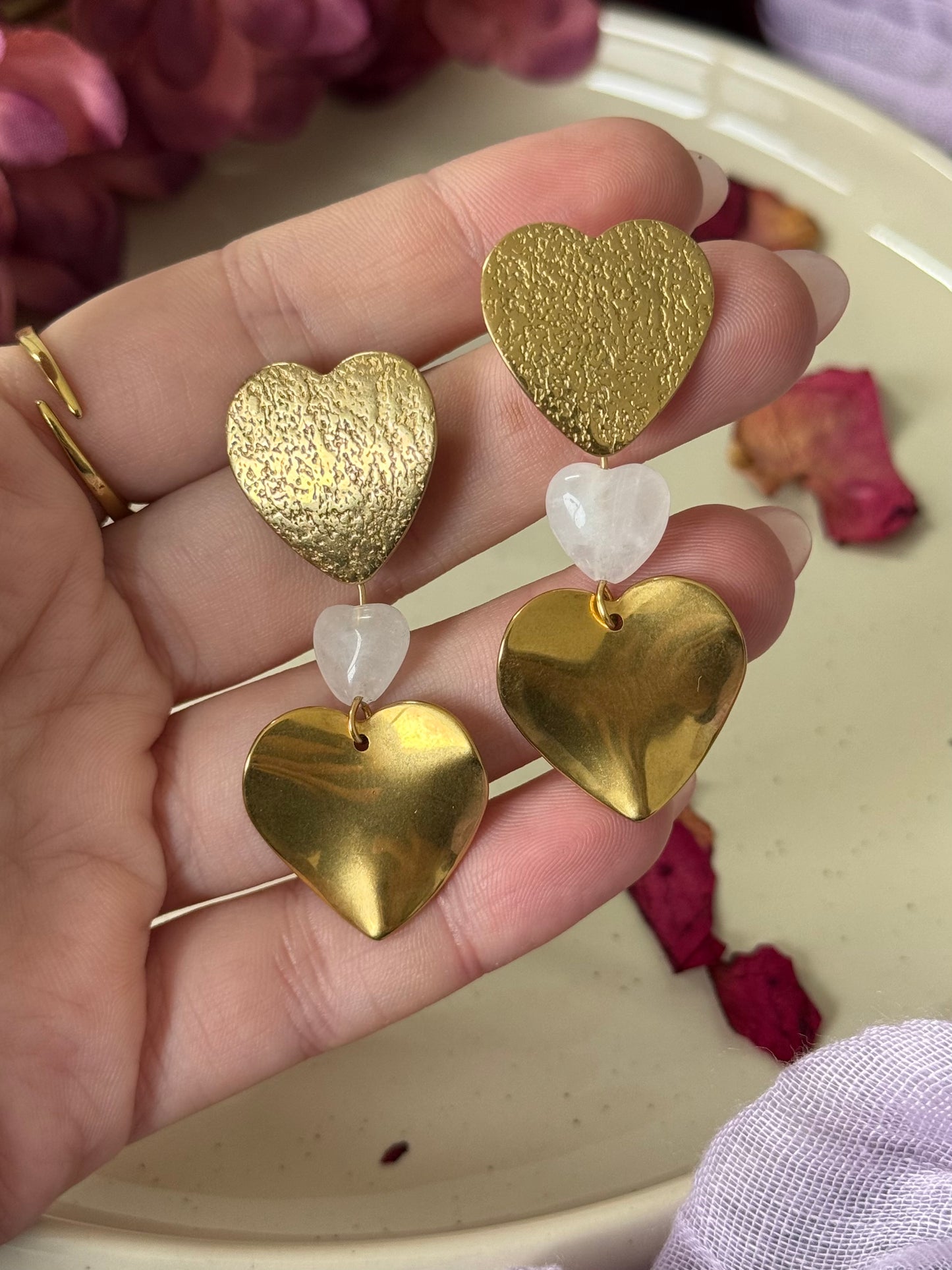 Pendientes Empoderada - Cuarzo Blanco