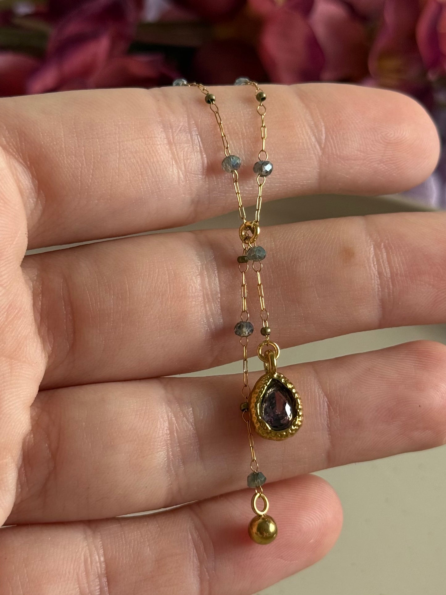 Collar Llàgrima Viva - Amatista o Cuarzo Rosa