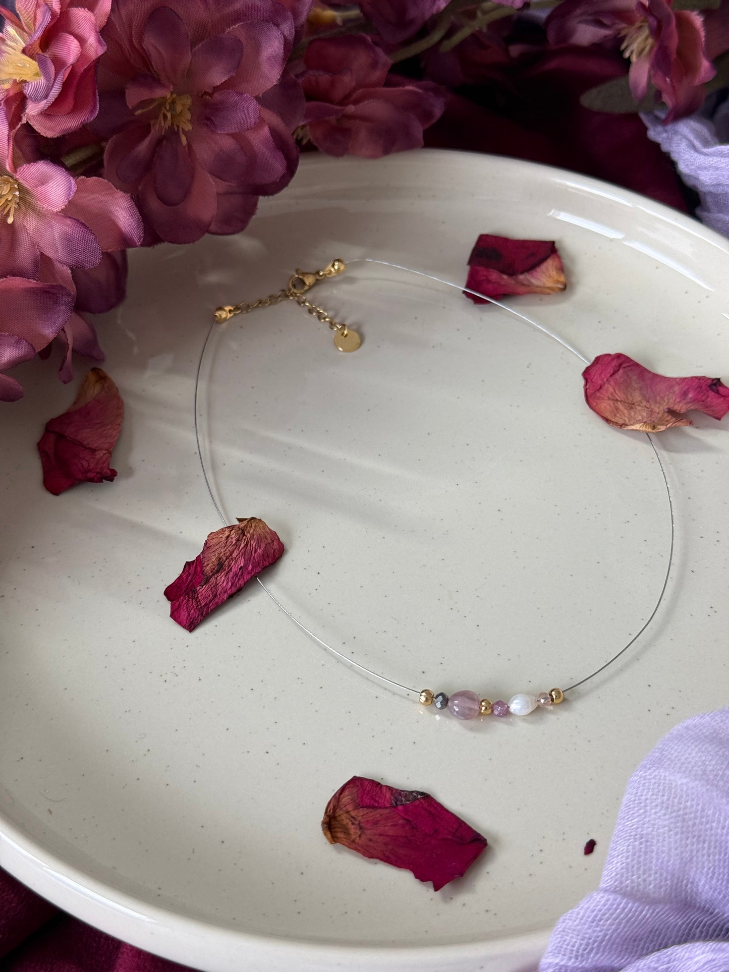Collar Mireia - Cuarzo Rosa