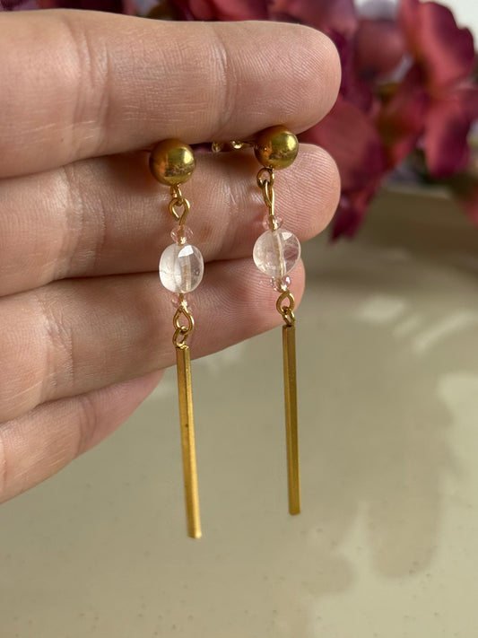 Pendientes Martinenca - Cuarzo Rosa