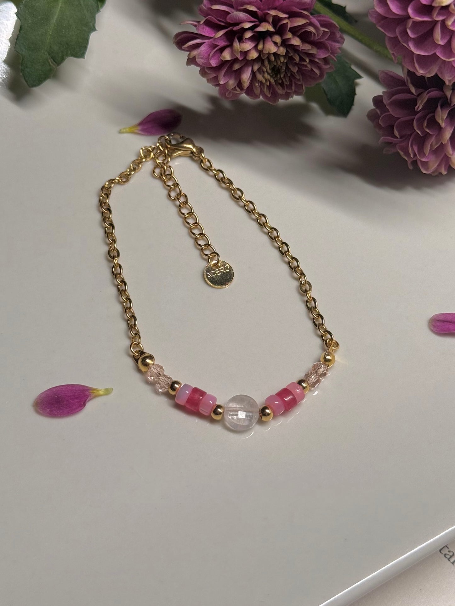 Pulsera Abeille - Cuarzo Rosa