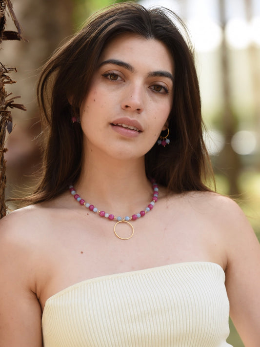 Collar Marjal 🌊 -  Aguamarina y Ágatas