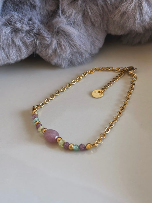 Pulsera Mireia con Cuarzo Rosa