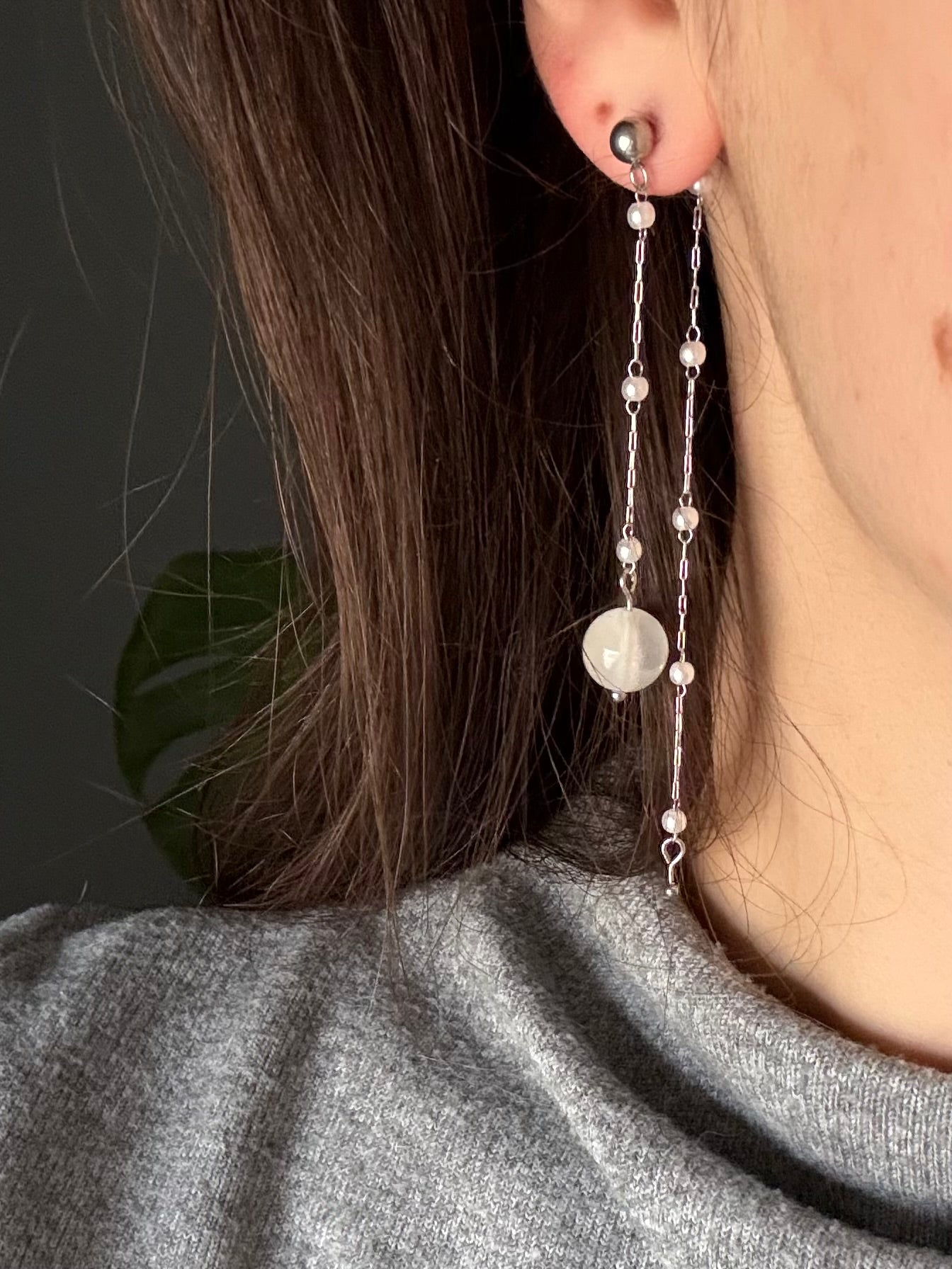 Pendientes Orión 🤍- Piedra Luna