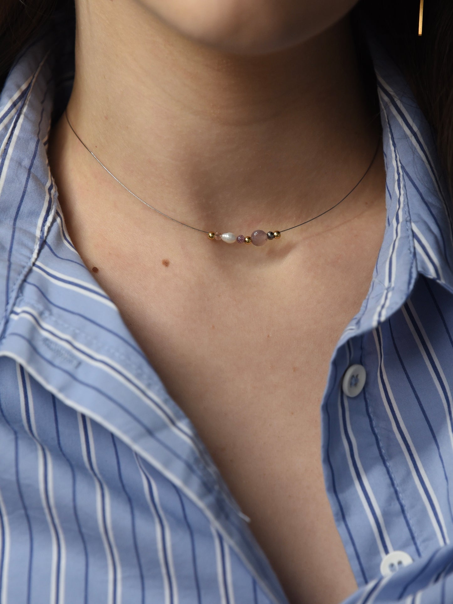 Collar Mireia - Cuarzo Rosa