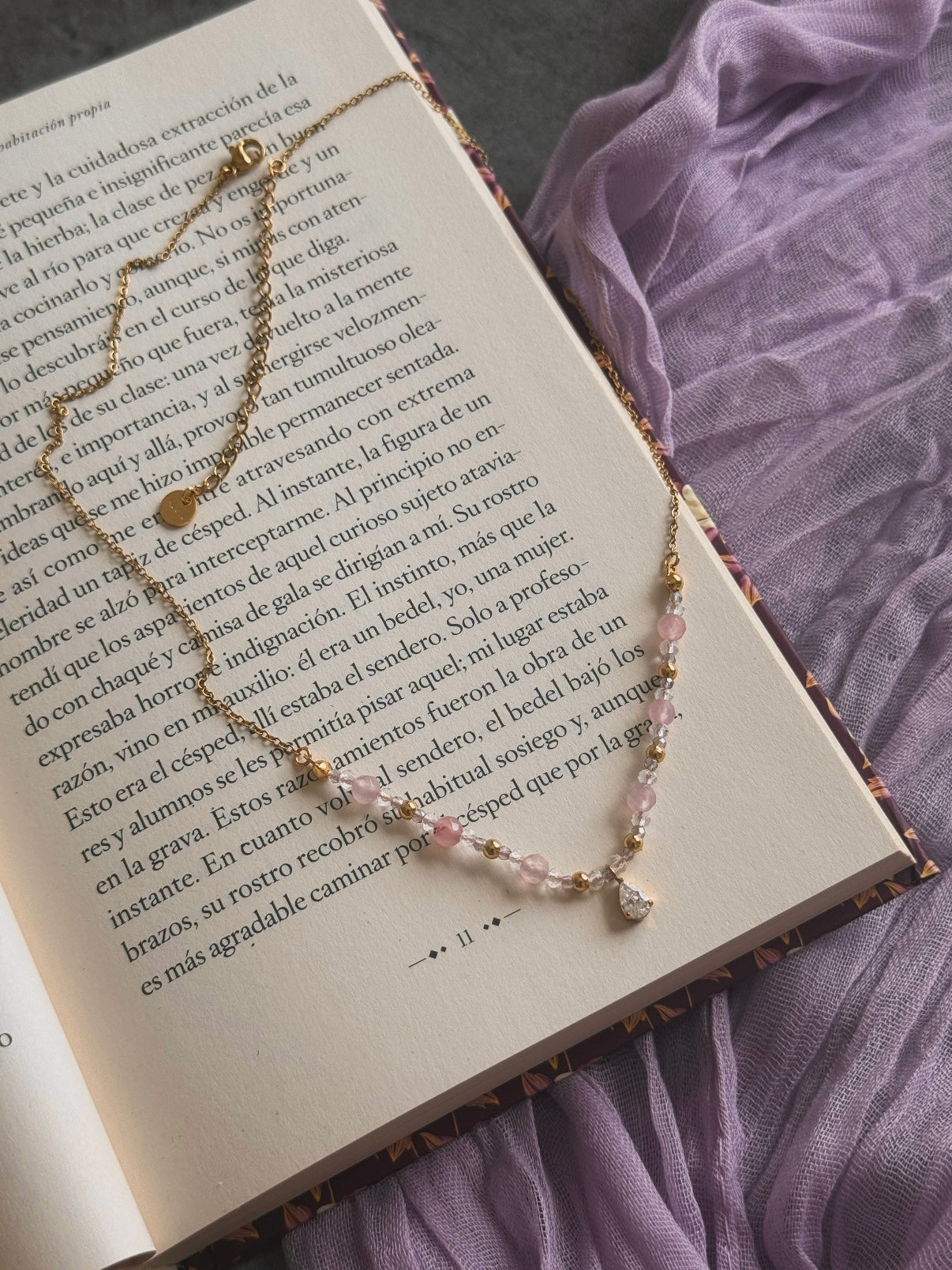 Collar Bela - Cuarzo Rosa