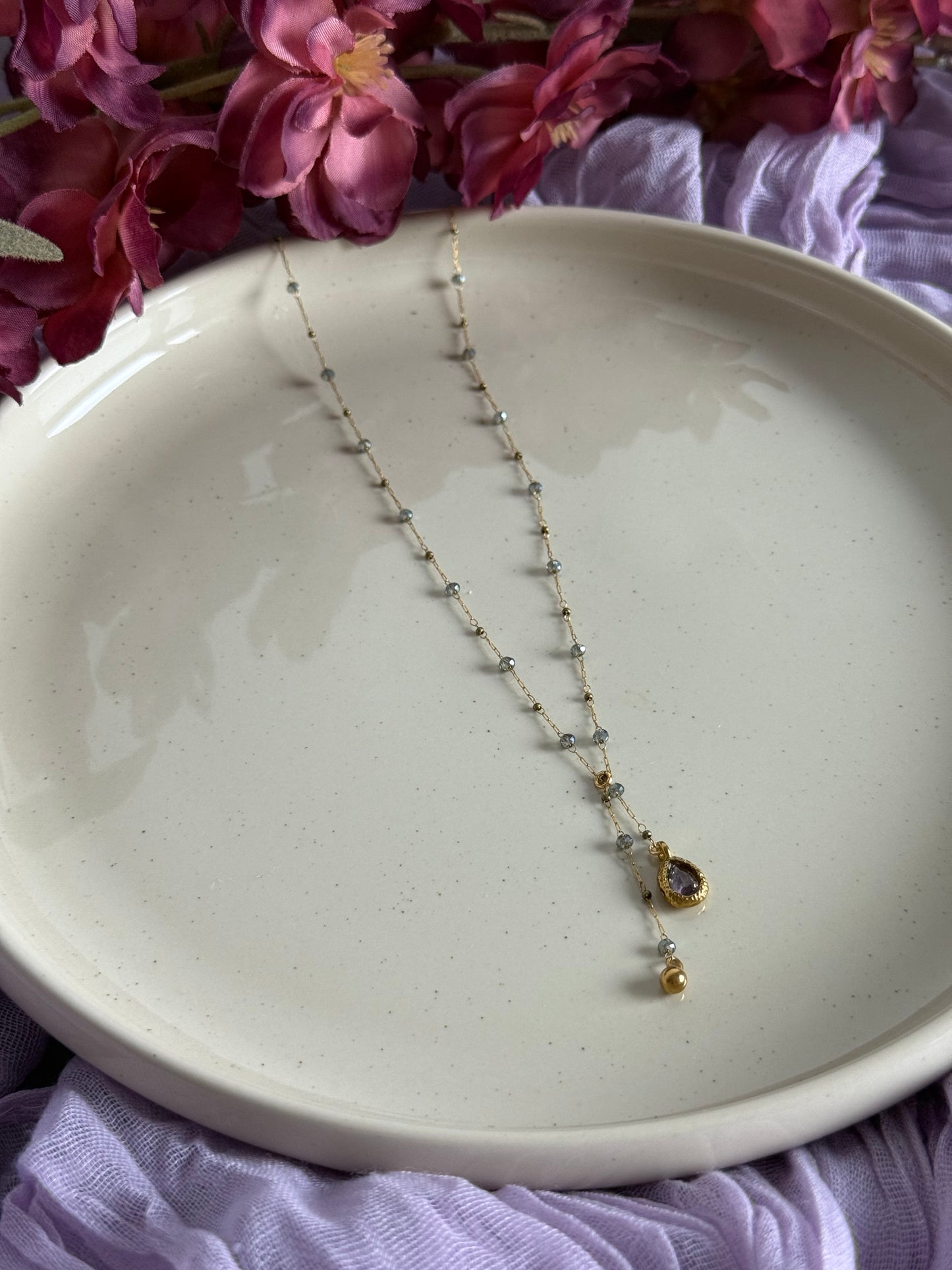 Collar Llàgrima Viva - Amatista o Cuarzo Rosa