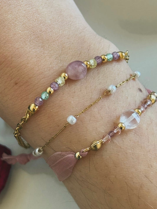 Pulsera Mireia con Cuarzo Rosa