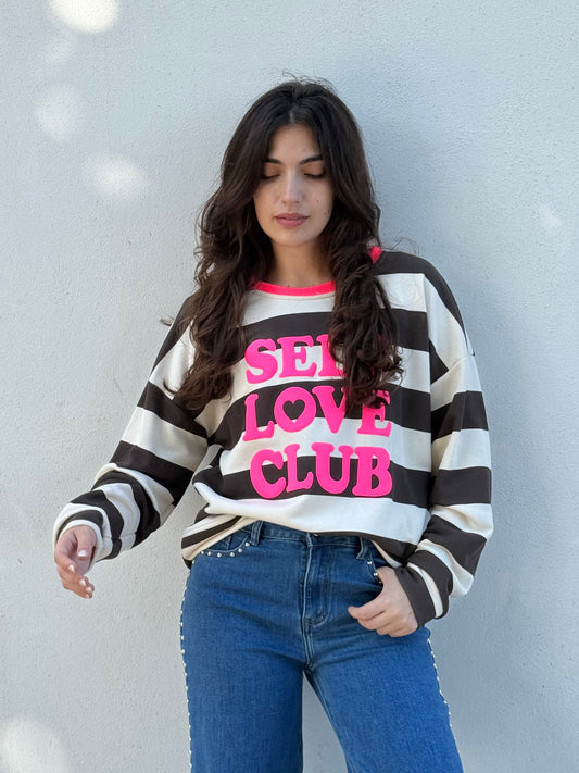 Sudadera Amor Propio 💗 - Marrón & Beige
