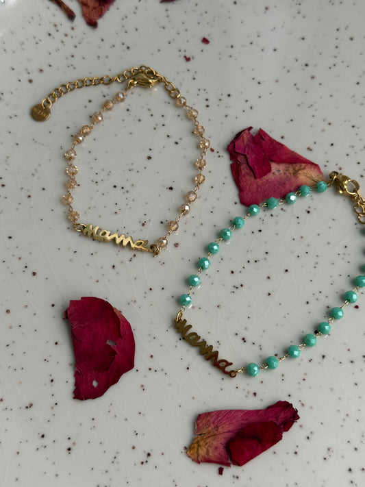 Pulsera Mamá 💖 con cristales