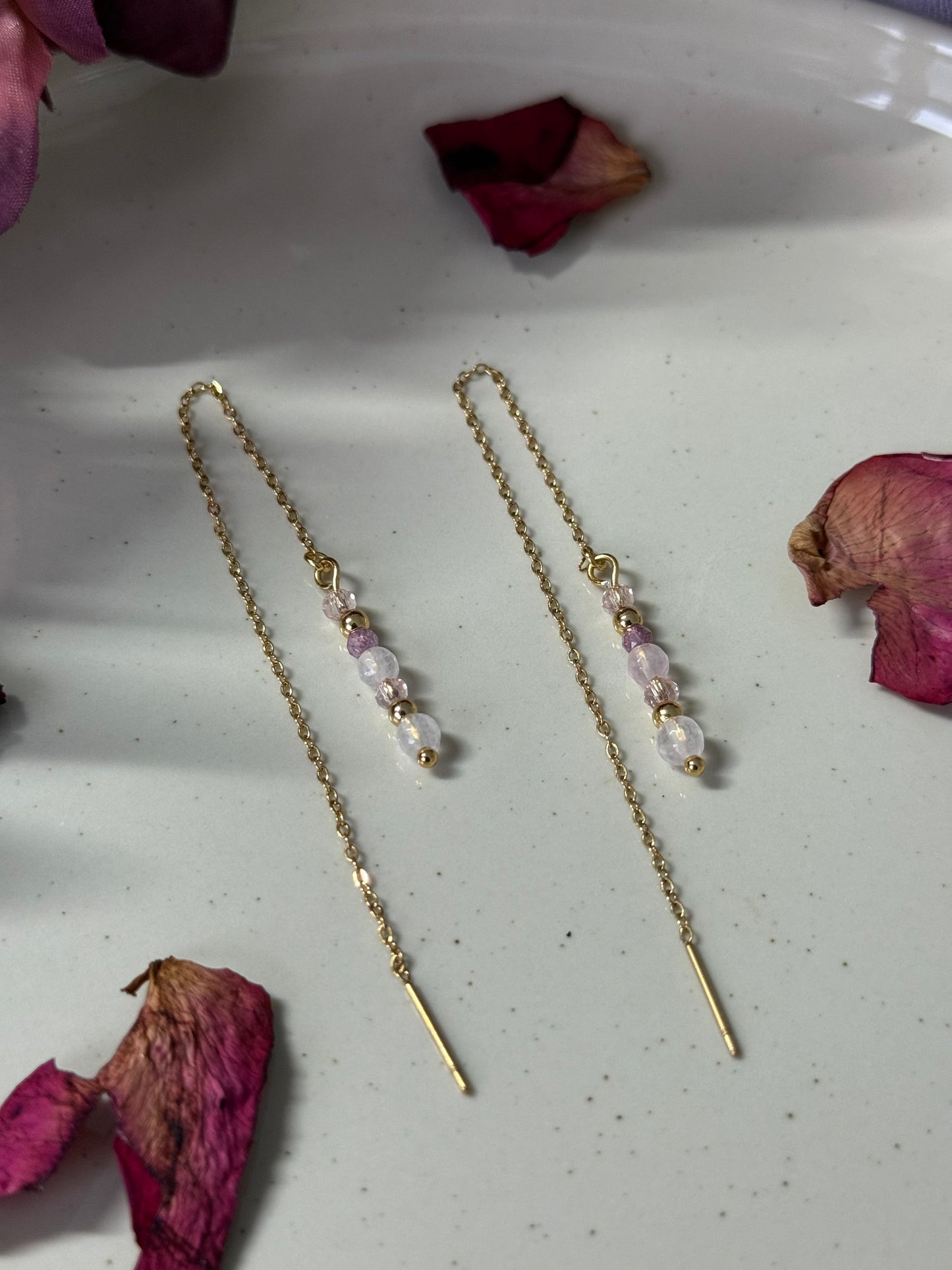 Pendientes Estimada - Cuarzo Rosa