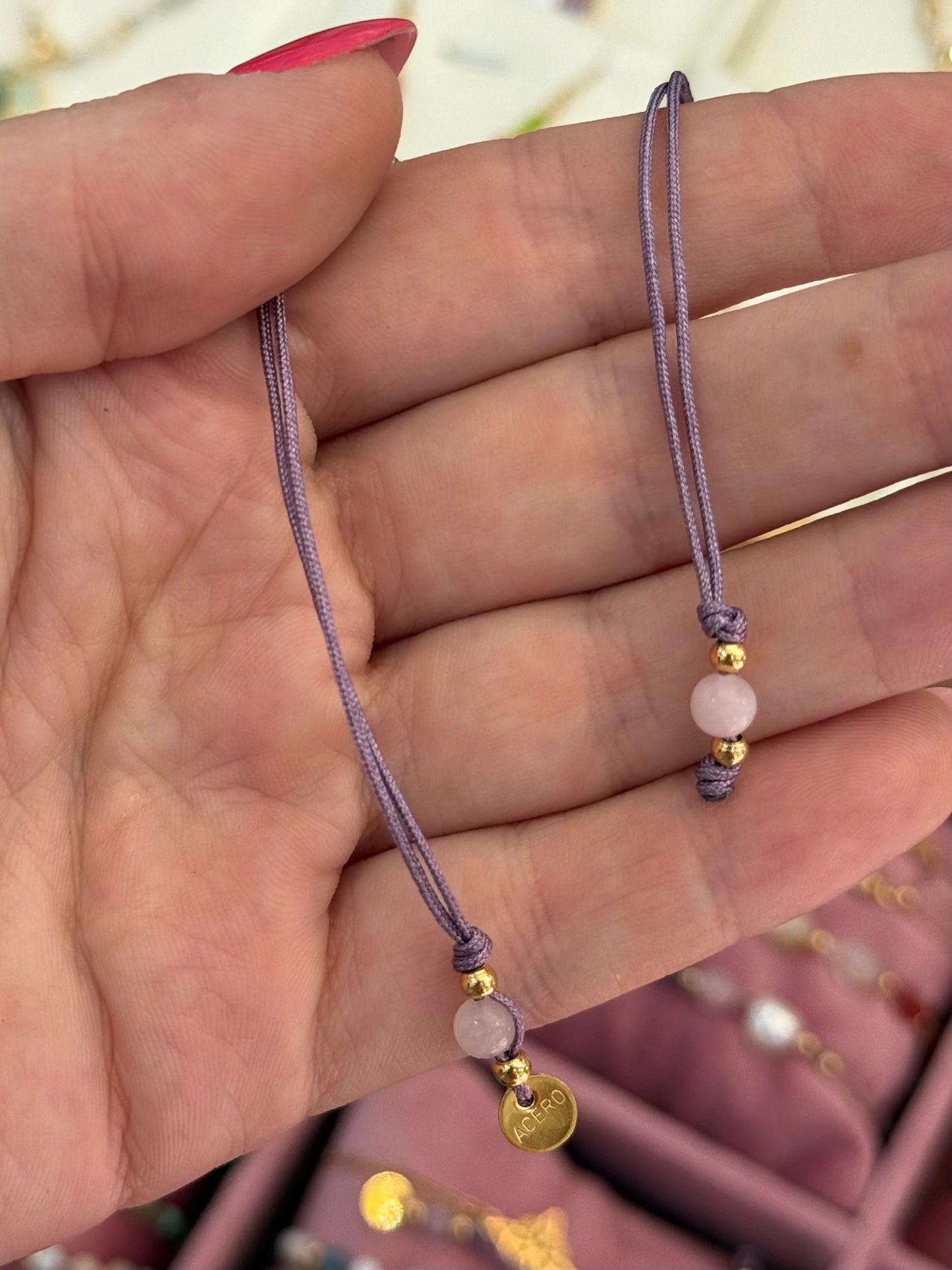 Pulsera Aura - Cuarzo Rosa
